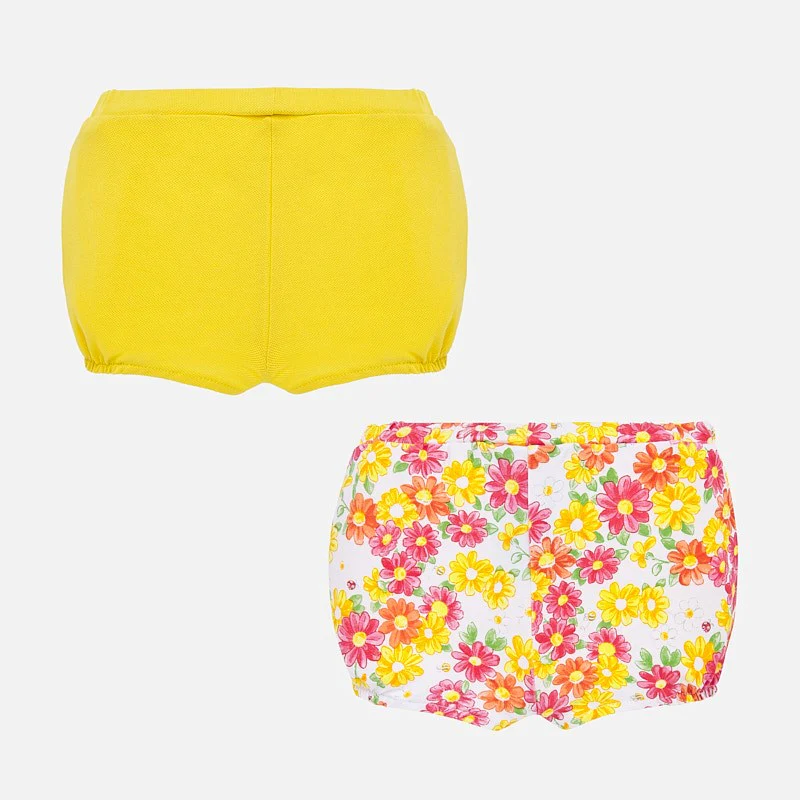 Yellow & Floral Short Set - Set of 2 - Image 2