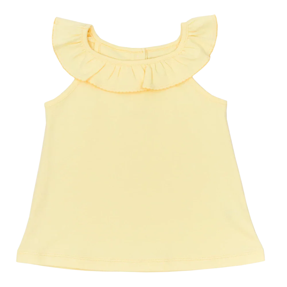Yellow Ruffle Collar Top